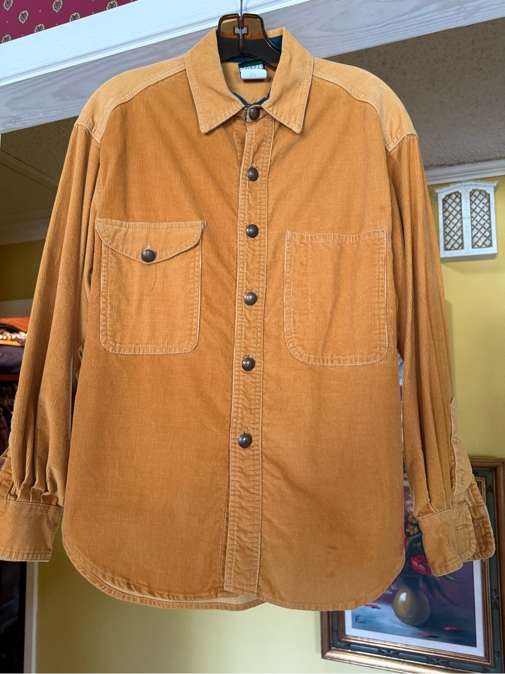 Ivory Coast Corduroy Button-Up Shirt Jacket in Warm Caramel